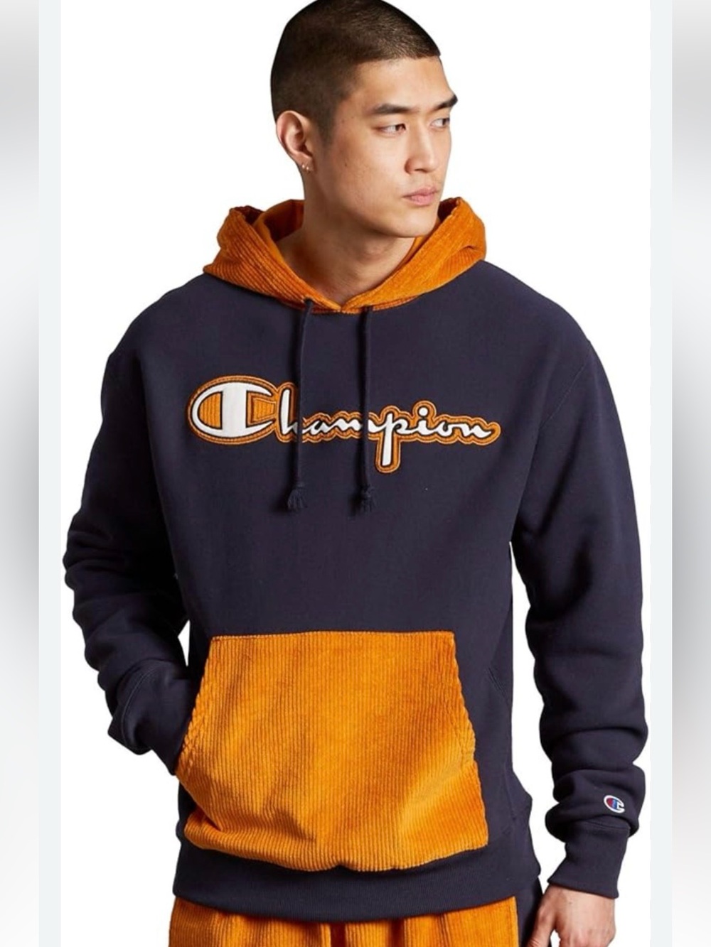 Champion reverse weave corduroy hoodie. Size large.